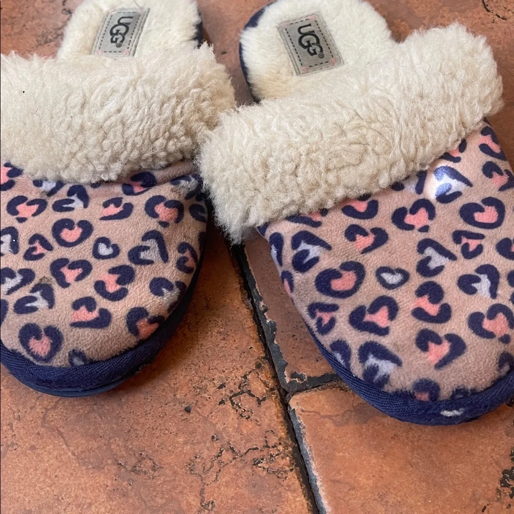 UGG Pink and Blue Animal Print Slippers